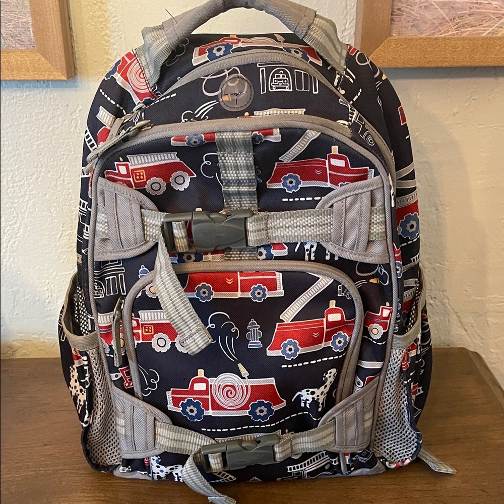 Pottery Barn Kids Firetruck Backpack - Red & Navy